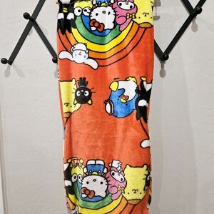 Sanrio Hello Kitty And Friends Plush Red Rainbow  Throw Blanket 50x70